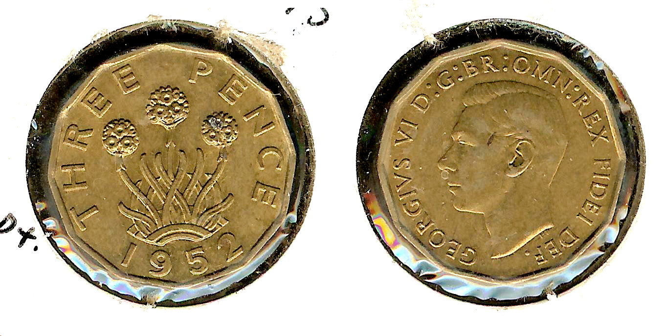 English 3 pence 1952 AU+